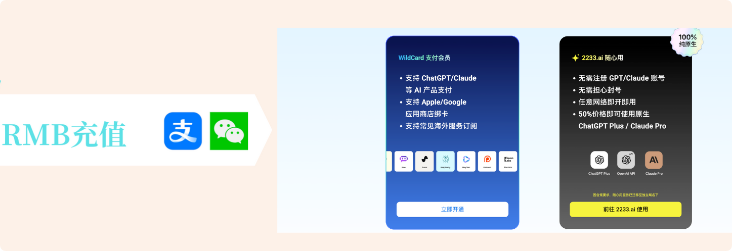 Wildcard海外虚拟卡，0月费0管理费，免KYC，可用支付宝充值，余额可提现，半价享ChatGPT Plus，海外订阅支付必备虚拟卡插图2