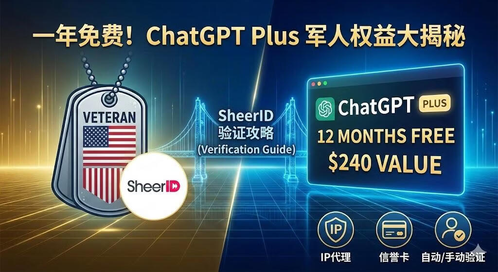 ChatGPT Plus 军人权益，一年免费订阅